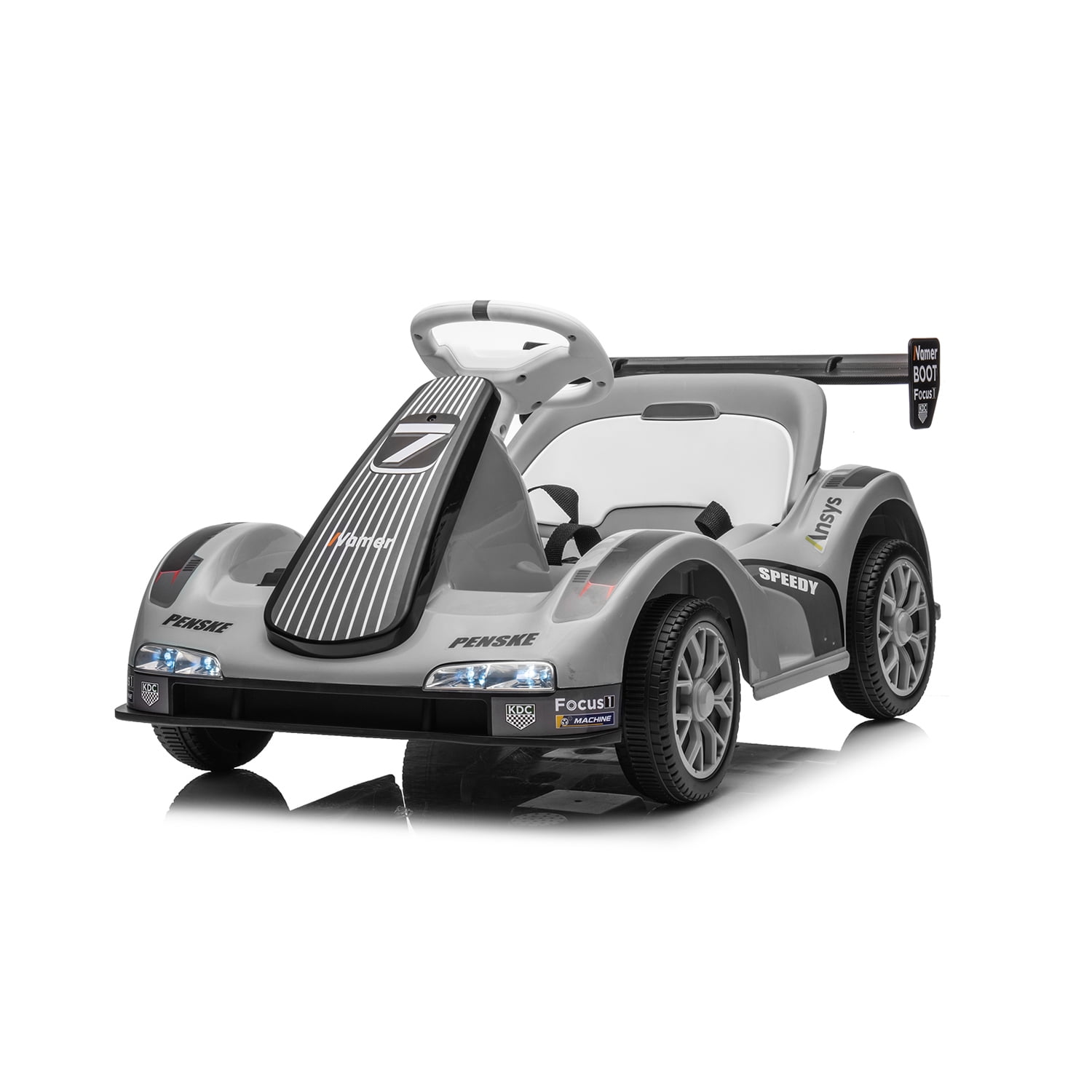 CIPACHO 12V Kids Electric Go Kart, Battery Powered Ride On Car for Kids, Kids Riding Toys with Remote Control, Amazing Gift for 3-6 Years Boys Grils, Gray CIPACHO 12V Kids Electric Go Kart, Battery Powered Ride On Car for Kids, Kids Riding Toys with Remote Control, Amazing Gift for 3-6 Years Boys Grils, Gray