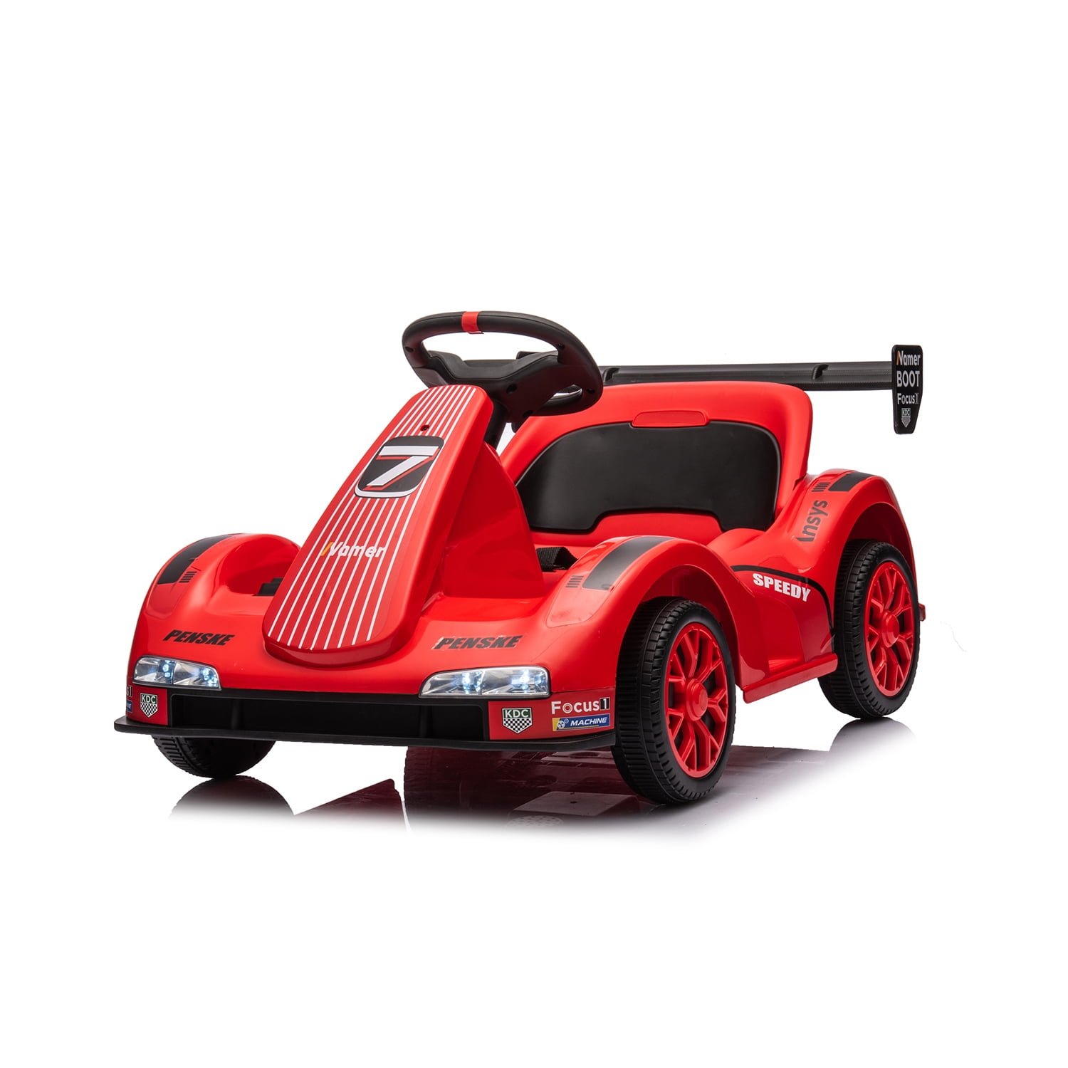 CIPACHO 12V Kids Electric Go Kart, Battery Powered Ride On Car for Kids, Kids Riding Toys with Remote Control, Amazing Gift for 3-6 Years Boys Grils, Red