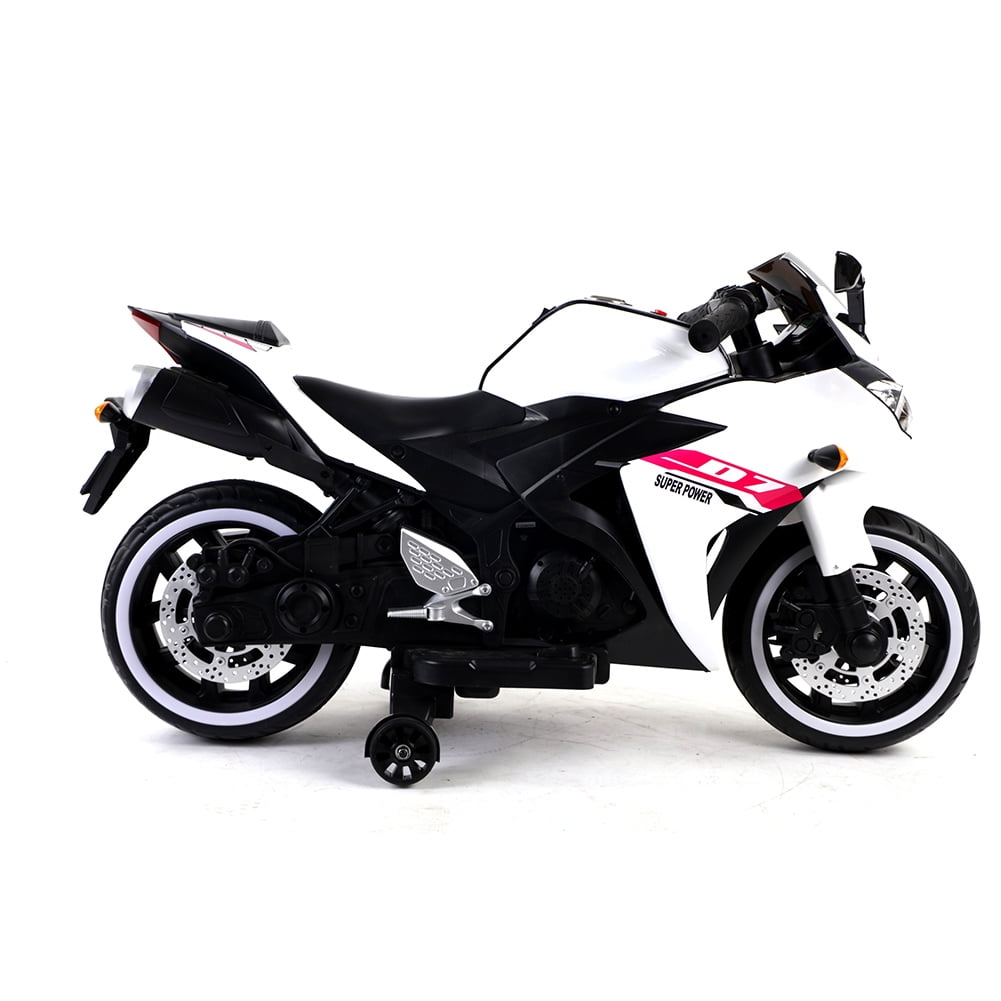 CIPACHO 12V Kids Motorcycle with Training Wheels, Kids Toy Car, Perfect Gift for Children 3-8 Years Old, White CIPACHO 12V Kids Motorcycle with Training Wheels, Kids Toy Car, Perfect Gift for Children 3-8 Years Old, White