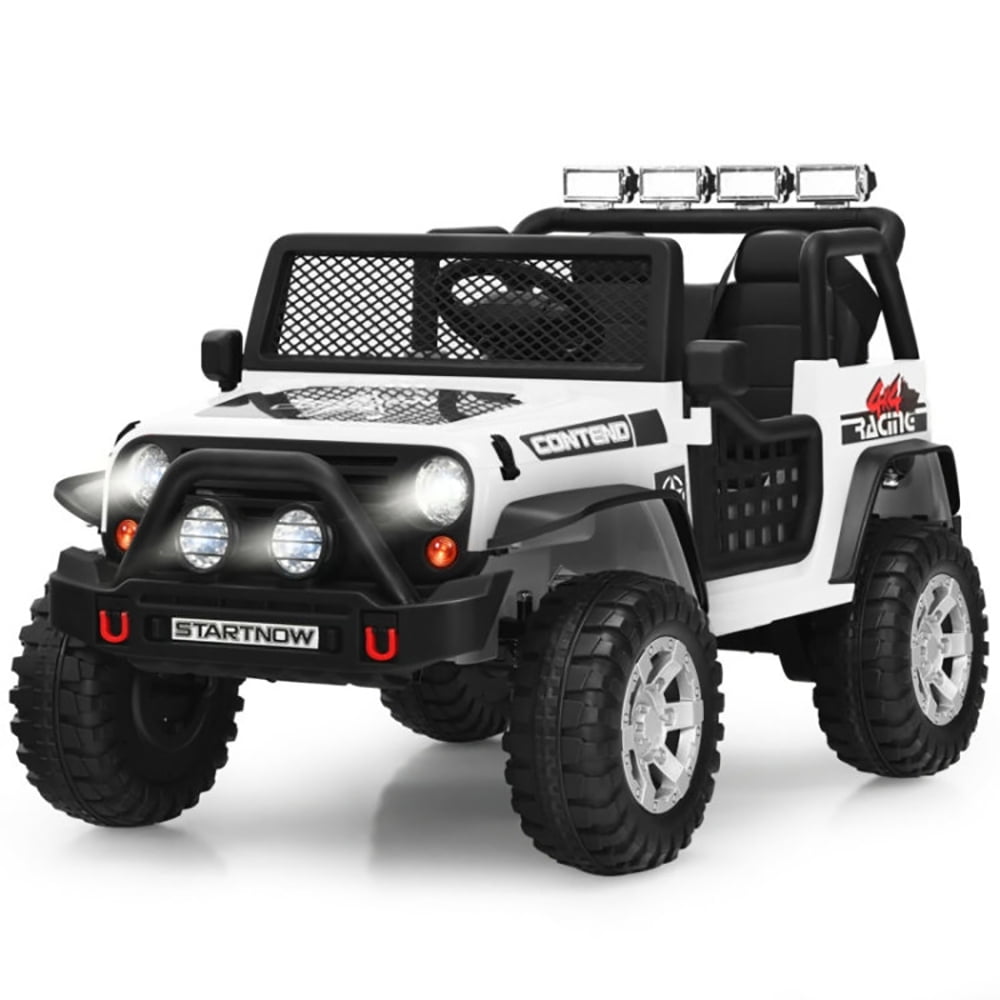 CIPACHO 12V Kids Remote Control Electric Ride On Truck Car with Lights and Music, 4 Wheels Battery Powered Car for Kids, Kid Driving Car Truck, White CIPACHO 12V Kids Remote Control Electric Ride On Truck Car with Lights and Music, 4 Wheels Battery Powered Car for Kids, Kid Driving Car Truck, White