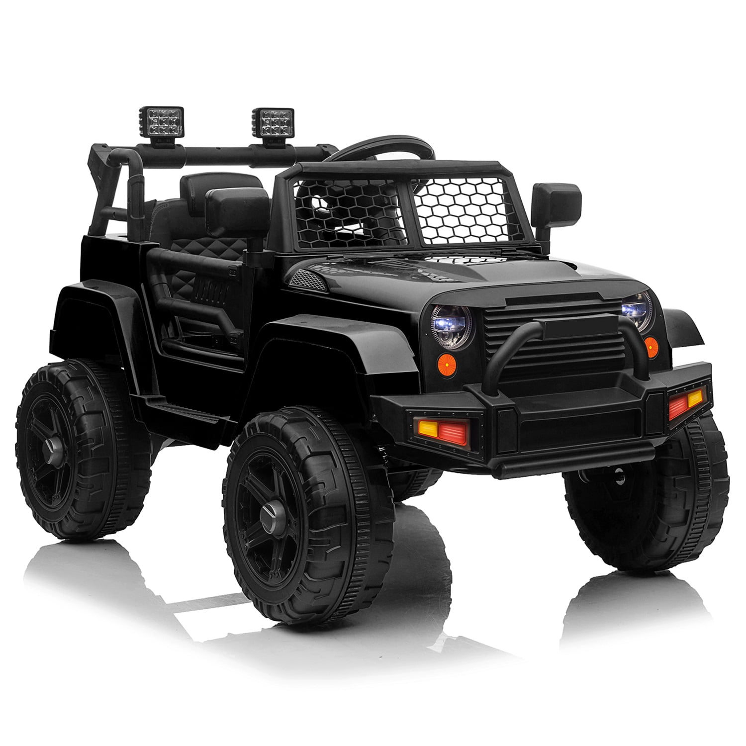 CIPACHO 12V Kids Ride On Car Truck, Battery Powered Vehicle with Remote Control, LED Lights, MP3 Music, Toy Gift for Children, Black