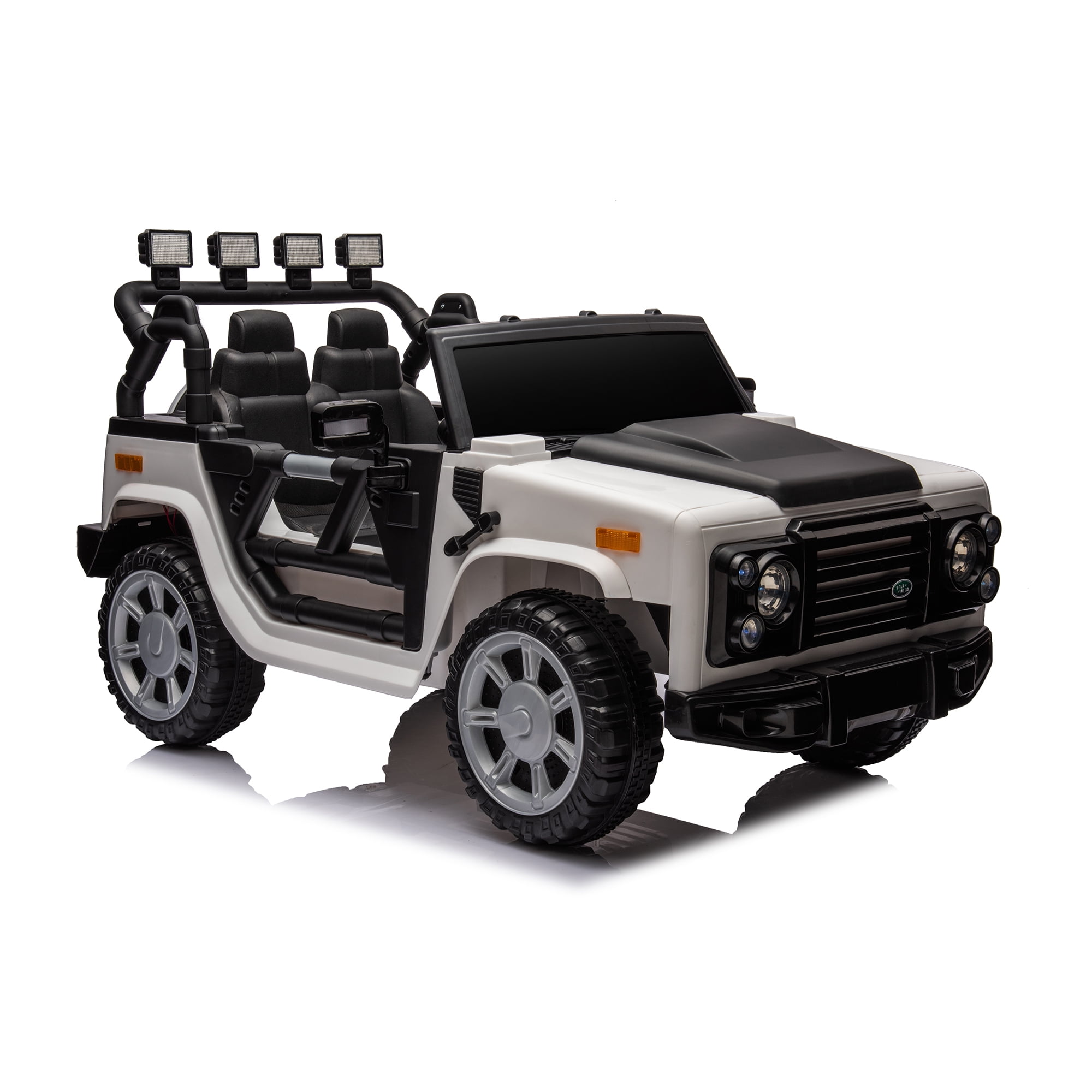 CIPACHO 12V Kids Ride On Car with 2.4G Remote Control, Electric Car for Kids, 30W 4 Wheel Dual Drive, One Button Start, Forward and Backward, White