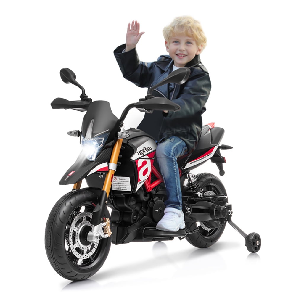 CIPACHO 12V Kids Ride-On Motorcycle Aprilia Licensed with Sounds and Music, Battery Powered Motorbike for Kids Ages 3+, Red