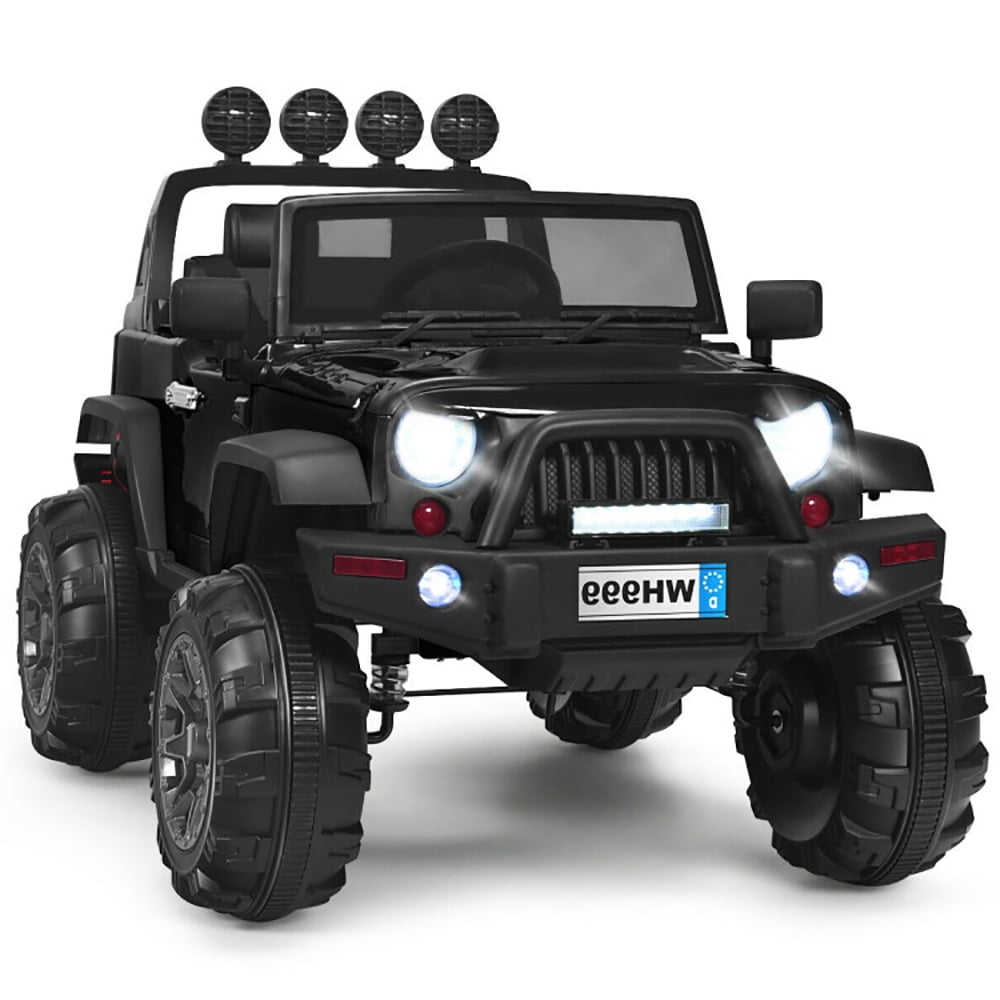 CIPACHO 12V Kids Ride On Truck with Remote Control and Double Magnetic Door, 4 Wheels Battery Powered Car for Kids, Kid Driving Car Truck, Black