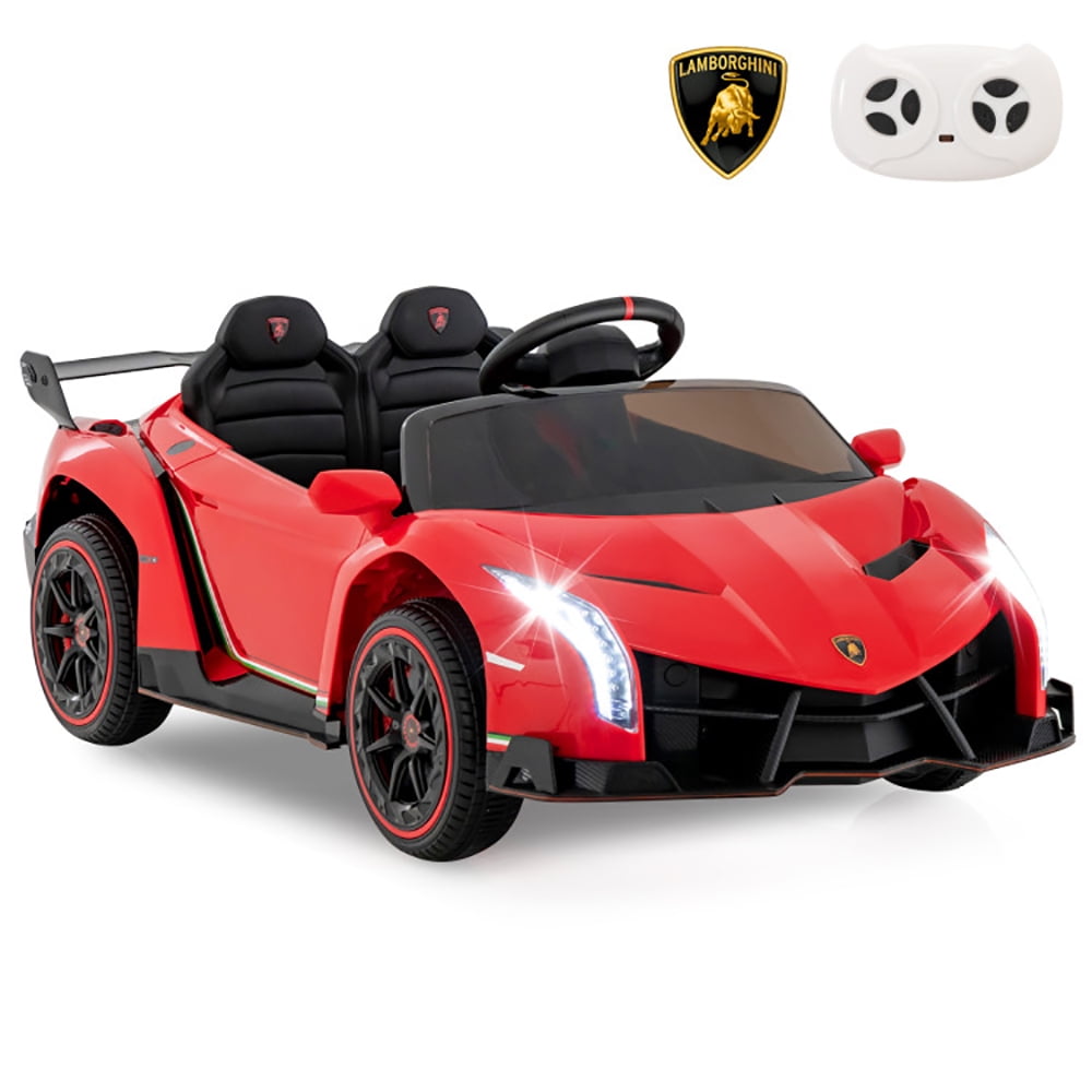 CIPACHO 12V Licensed Lamborghini 4WD Kids Ride-on Sports Car with 2.4G Remote, Kid's Battery Powered Electric Vehicle Car Toy, Ideal Gift for Kids, Red