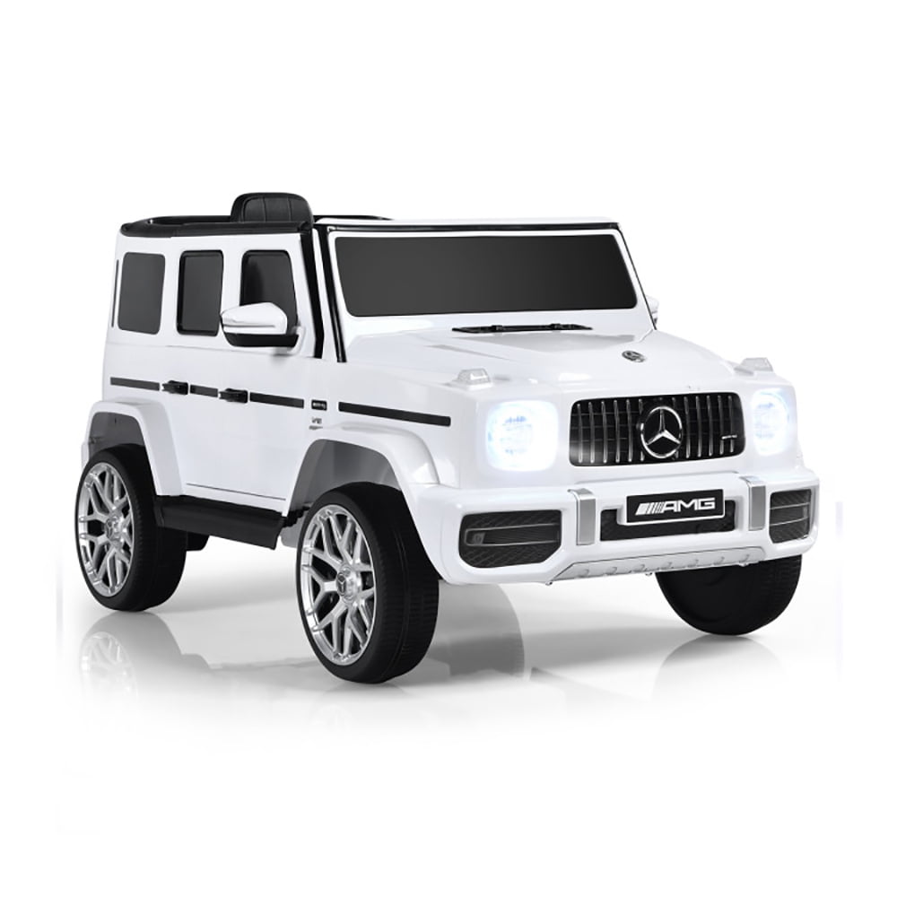 CIPACHO 12V Mercedes-Benz G63 Licensed Kids Ride On Car with Remote Control, Kid's Battery Powered Licensed Electric Vehicle, White
