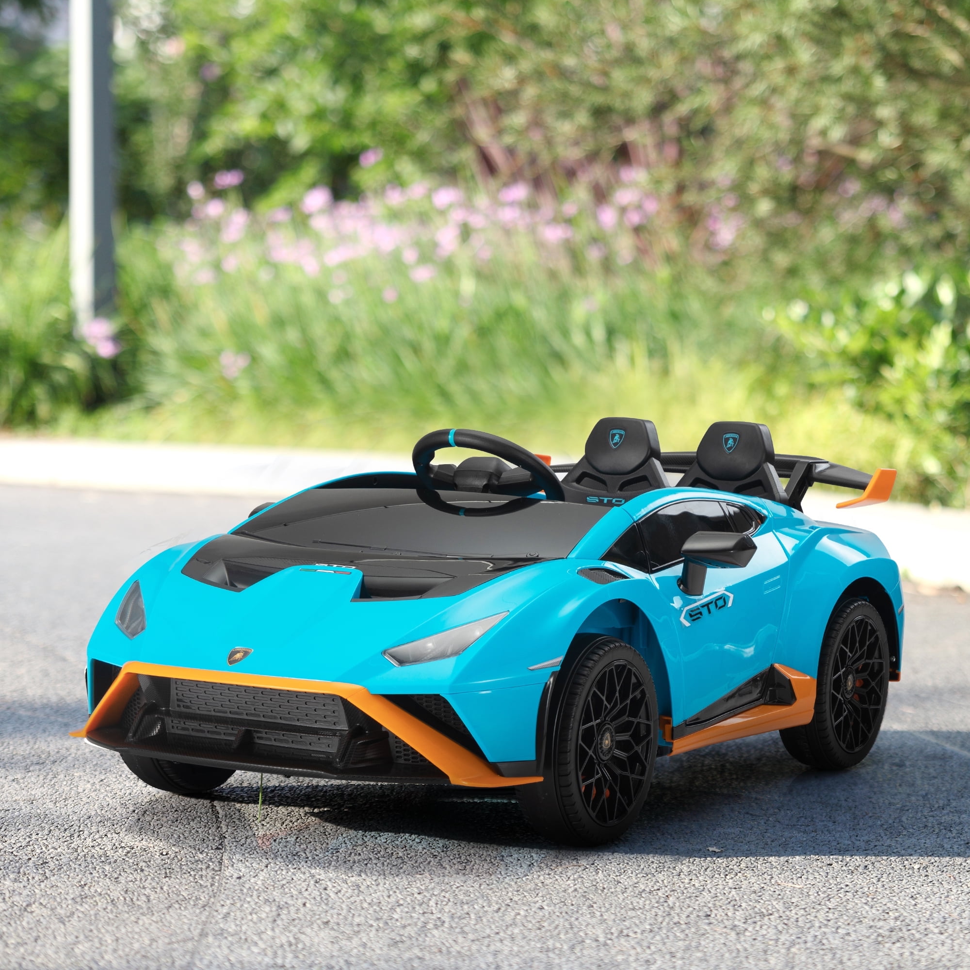 CIPACHO 12V Ride On Car for Kids Licensed Lamborghini Electric Vehicles with Control, 2 Speeds, Sound System, LED Headlights and Hydraulic Doors, Blue CIPACHO 12V Ride On Car for Kids Licensed Lamborghini Electric Vehicles with Control, 2 Speeds, Sound System, LED Headlights and Hydraulic Doors, Blue
