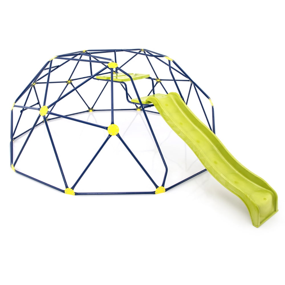 CIPACHO 13.3 FT Kids Climbing Dome Geometric Dome Climber with Extended Wavy Slide and 2 Rest Platforms for Garden Yard, Kids Outdoor Play Equipment, Multicolor CIPACHO 13.3 FT Kids Climbing Dome Geometric Dome Climber with Extended Wavy Slide and 2 Rest Platforms for Garden Yard, Kids Outdoor Play Equipment, Multicolor