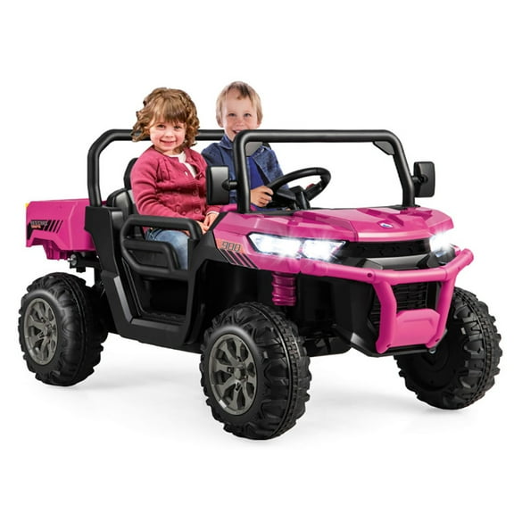 CIPACHO 2-Seater Kids Ride On Dump Truck with Dump Bed and Shovel, Ride on Construction Vehicle, Ideal Gift for Kids, Pink