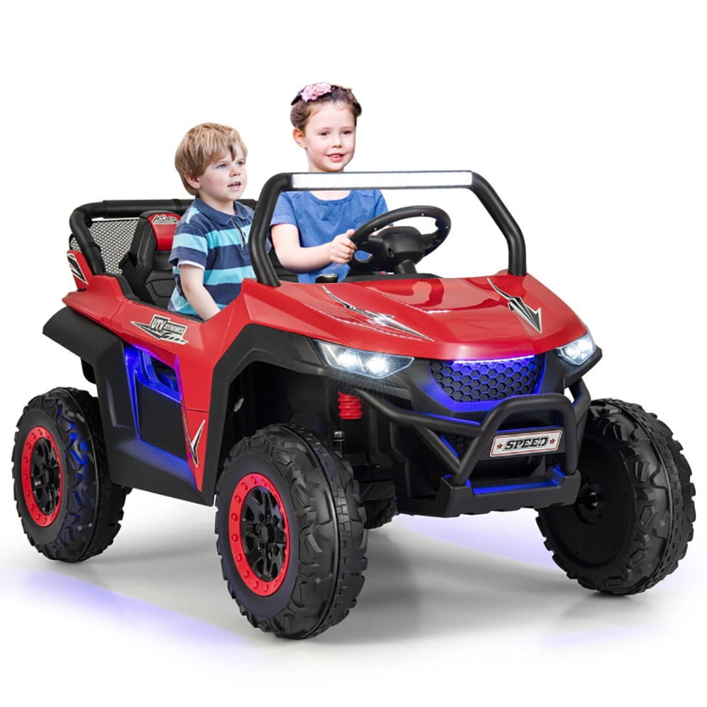 CIPACHO 2-Seater Kids Ride on UTV with Slow Start Function Music, 12V Powered Electric Off-Road UTV Toy, Red CIPACHO 2-Seater Kids Ride on UTV with Slow Start Function Music, 12V Powered Electric Off-Road UTV Toy, Red