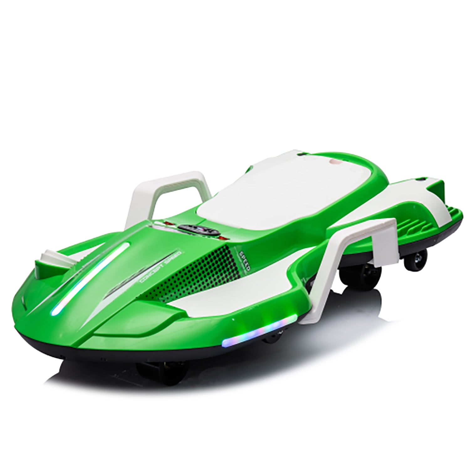 CIPACHO 24V Kids Ride On Car with Helmet Knee Pads, Crazy Cart with Spray function, Gravity Steering, Use for 1-2 hours, Green CIPACHO 24V Kids Ride On Car with Helmet Knee Pads, Crazy Cart with Spray function, Gravity Steering, Use for 1-2 hours, Green
