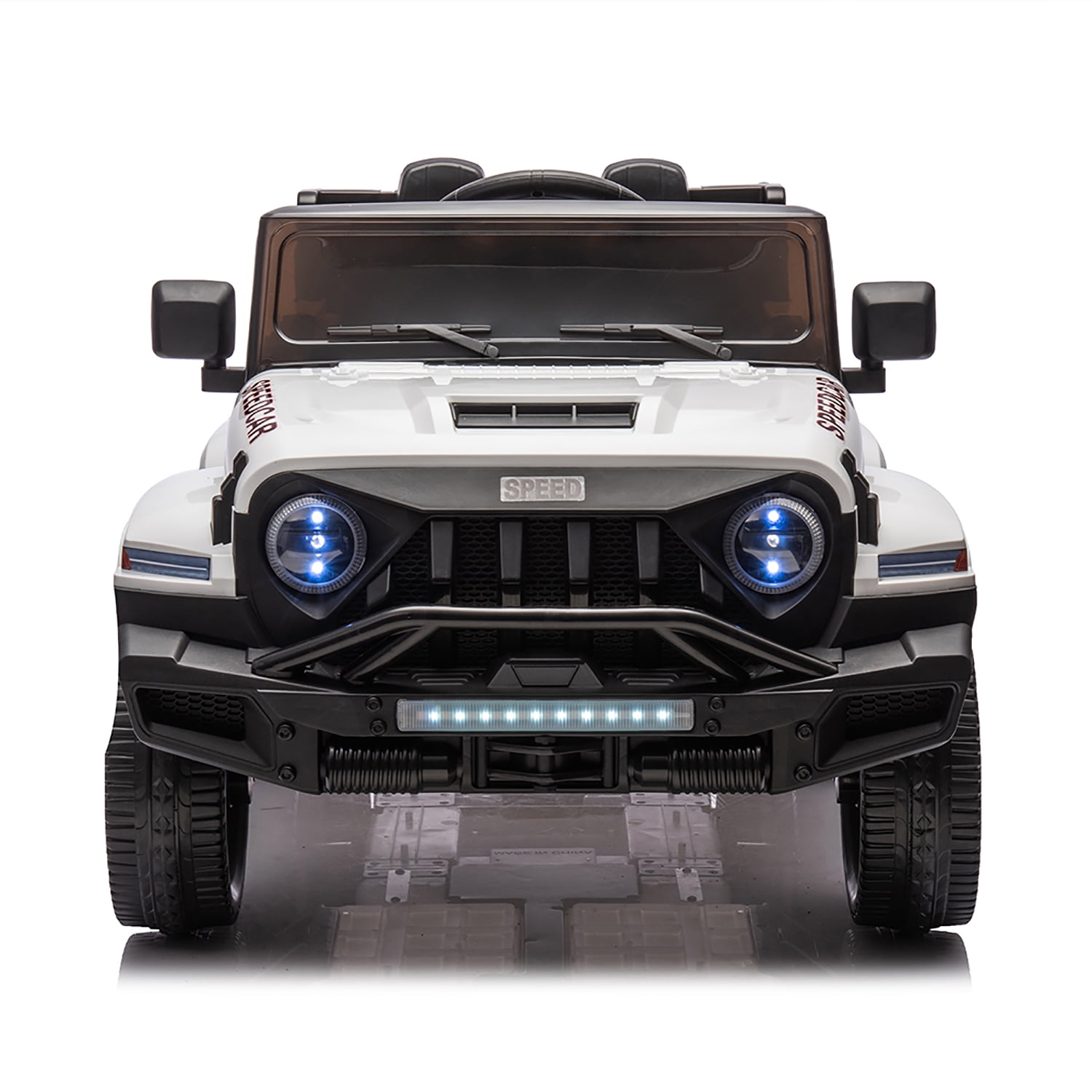 White 24V Six-Wheel Ride-On Truck with Remote Control