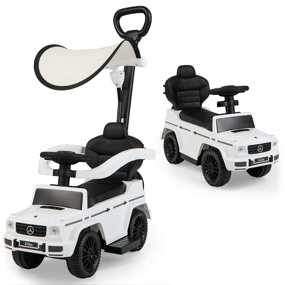 CIPACHO 3-In-1 Ride on Push Car Mercedes Benz G350 Stroller Sliding Car with Canopy, Boys & Girls Gifts for Birthday, White CIPACHO 3-In-1 Ride on Push Car Mercedes Benz G350 Stroller Sliding Car with Canopy, Boys & Girls Gifts for Birthday, White