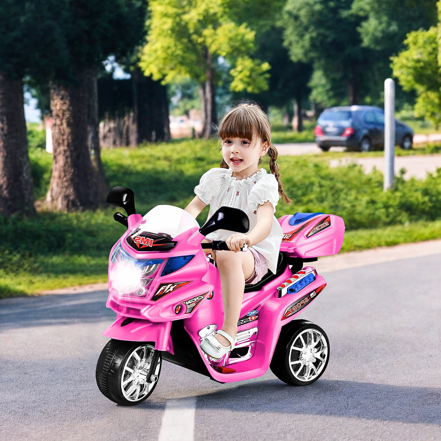 CIPACHO 3 Wheel 6V Battery Powered Electric Toy Kids Motorcycle, Holiday Birthday Gift for Kids Ages 3-7, Pink CIPACHO 3 Wheel 6V Battery Powered Electric Toy Kids Motorcycle, Holiday Birthday Gift for Kids Ages 3-7, Pink