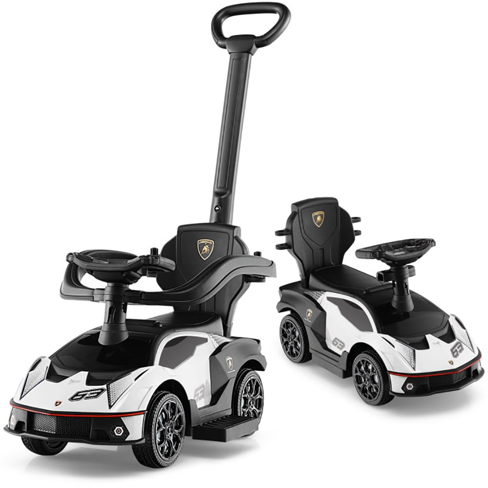CIPACHO 3-in-1 Licensed Lamborghini Ride on Push Car with Handle Guardrail, Boys & Girls Gifts for Birthday, White CIPACHO 3-in-1 Licensed Lamborghini Ride on Push Car with Handle Guardrail, Boys & Girls Gifts for Birthday, White