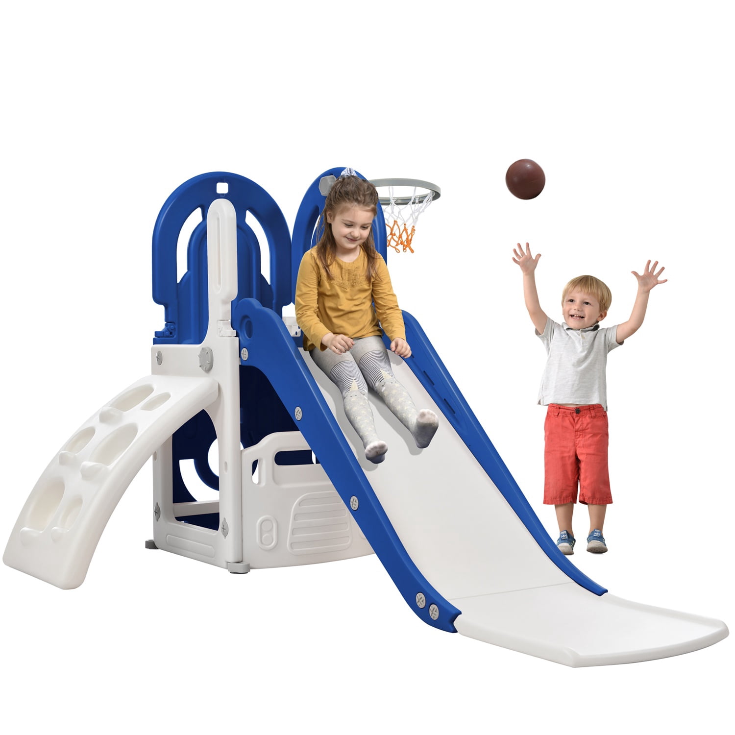 Basketball Ramp CIPACHO 4 in 1 Kids Slide Playset, Indoor Outdoor Babies Play ...