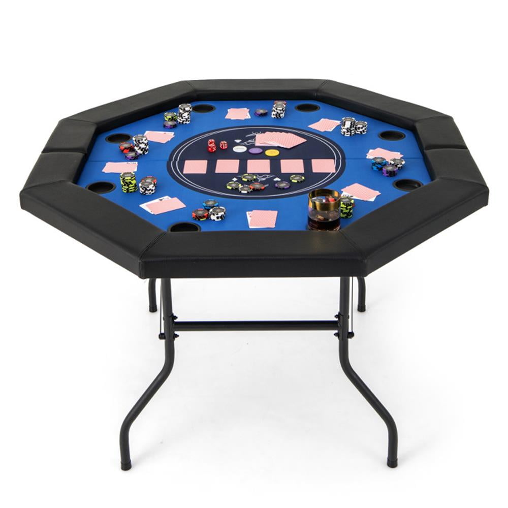 CIPACHO 48 Inches Foldable Poker Table with Padded Rails and Cup ...