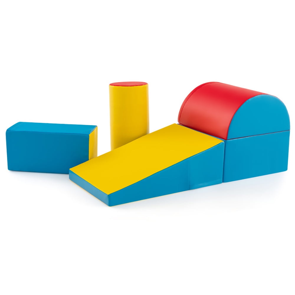 6-Piece Climb Crawl Play Set for Toddlers - Red