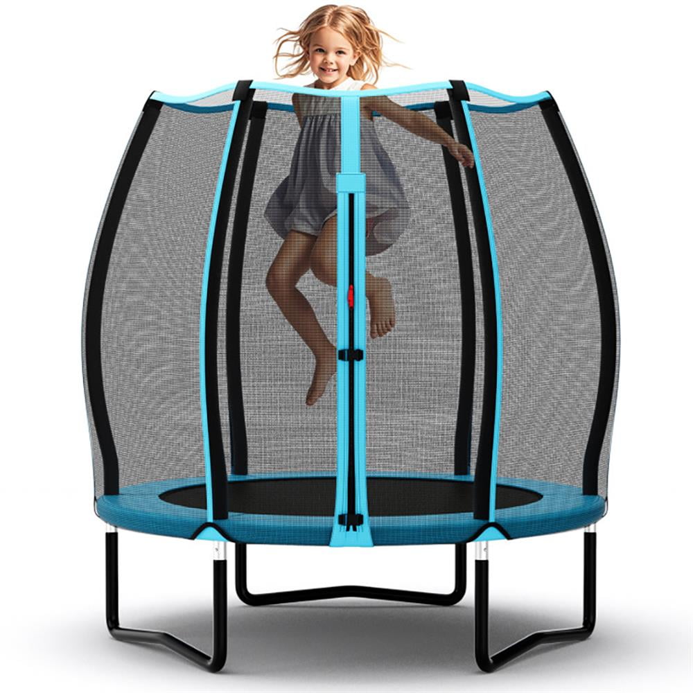 CIPACHO 55 Inch Trampoline for Kids Toddler Mini Trampoline with Safety Enclosure Net, Indoor Outdoor Kid's Toys, Ideal Gift for Toddlers-Blue