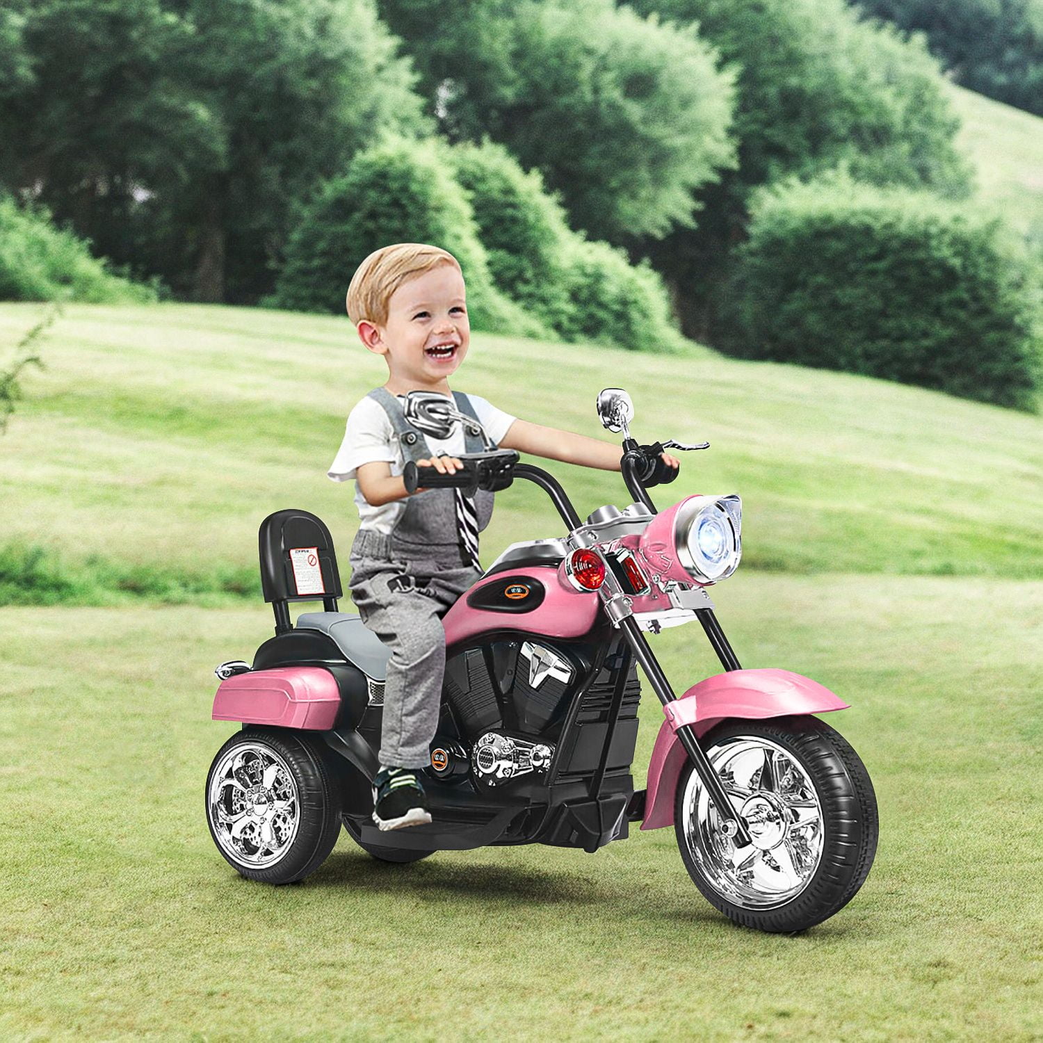 CIPACHO 6V 3 Wheel Kids Motorcycle, Battery Powered Electric Motorcycle Toy, Holiday Birthday Gift for Kids Ages 3-8, Pink