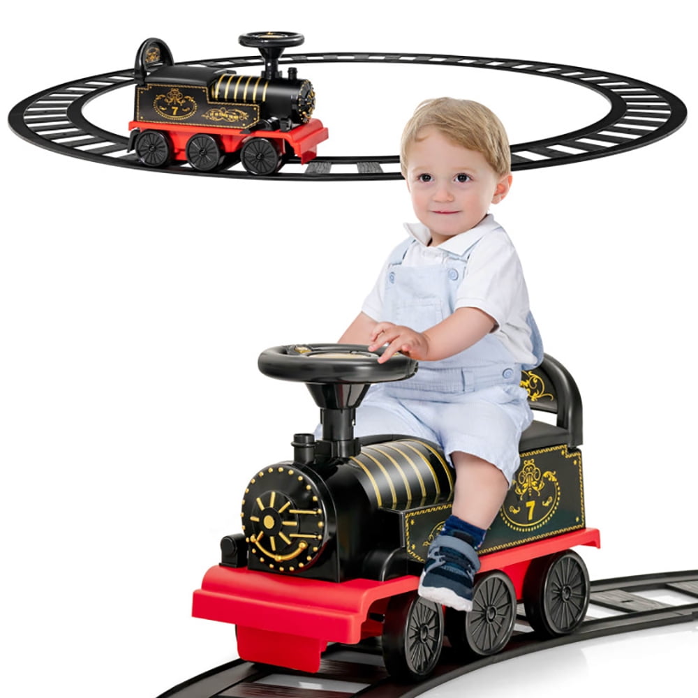 CIPACHO 6V Electric Kids Ride On Car Toy Train with 16 Pieces Tracks, Battery Powered Kids Car, Holiday Birthday Gift for Kids Ages 3-6, Black CIPACHO 6V Electric Kids Ride On Car Toy Train with 16 Pieces Tracks, Battery Powered Kids Car, Holiday Birthday Gift for Kids Ages 3-6, Black