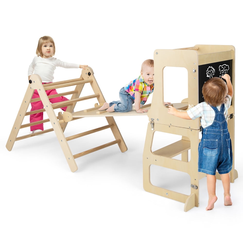 CIPACHO 7-in-1 Toddler Climbing Toy Connected Table and Chair Set, Indoor Wooden Baby Climber Toys for Boys and Girls Aged 3-14, Natural CIPACHO 7-in-1 Toddler Climbing Toy Connected Table and Chair Set, Indoor Wooden Baby Climber Toys for Boys and Girls Aged 3-14, Natural