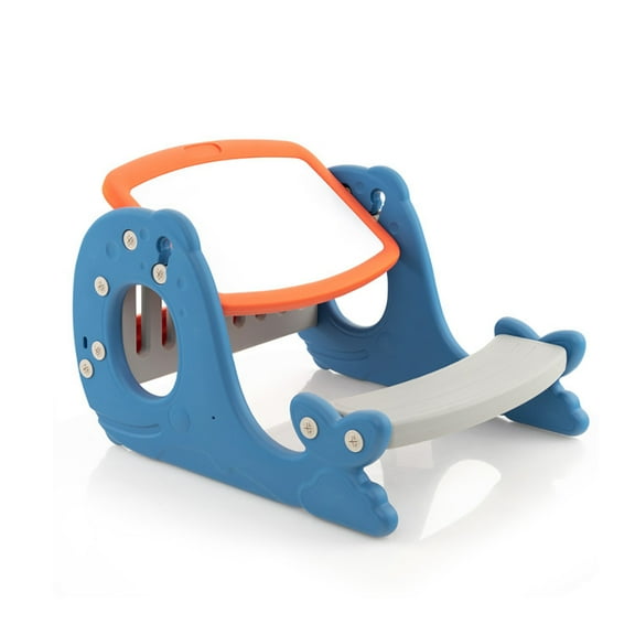 CIPACHO Convertible Kids Activity Table Set Toddler Easel with Erasable Whiteboard, Easy Set Up Playset for Indoor Outdoor Backyard, Safe Toy for Toddler, Blue