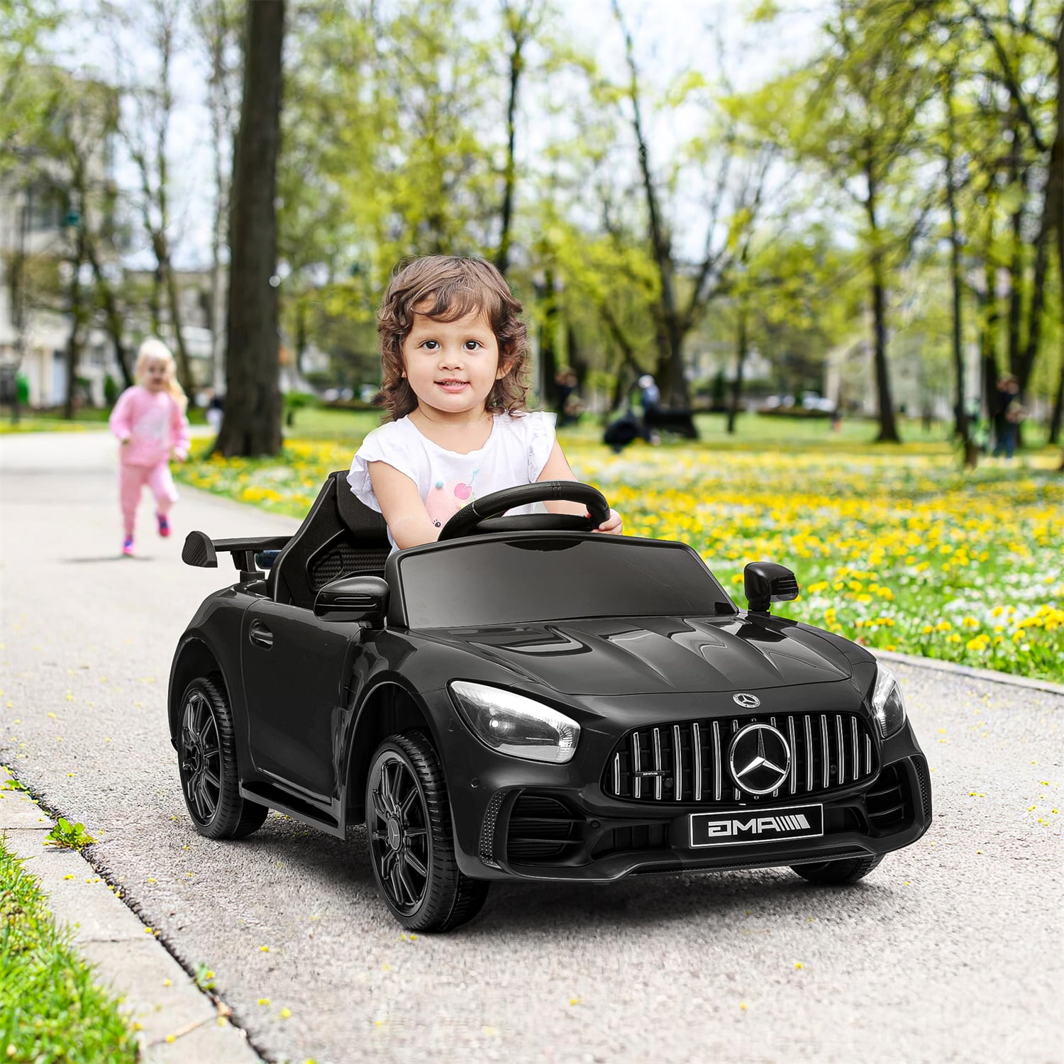 CIPACHO Electric Cars for Kids, 12V Battery Powered Ride On Car with Remote Control, LED Lights, MP3 Player, 3 Speeds, Best Gift for Boy, Girls, Black