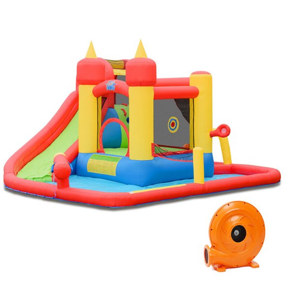 CIPACHO Inflatable Blow Up Water Slide Bounce House with 740W Blower, Playhouse for Kids Outdoor