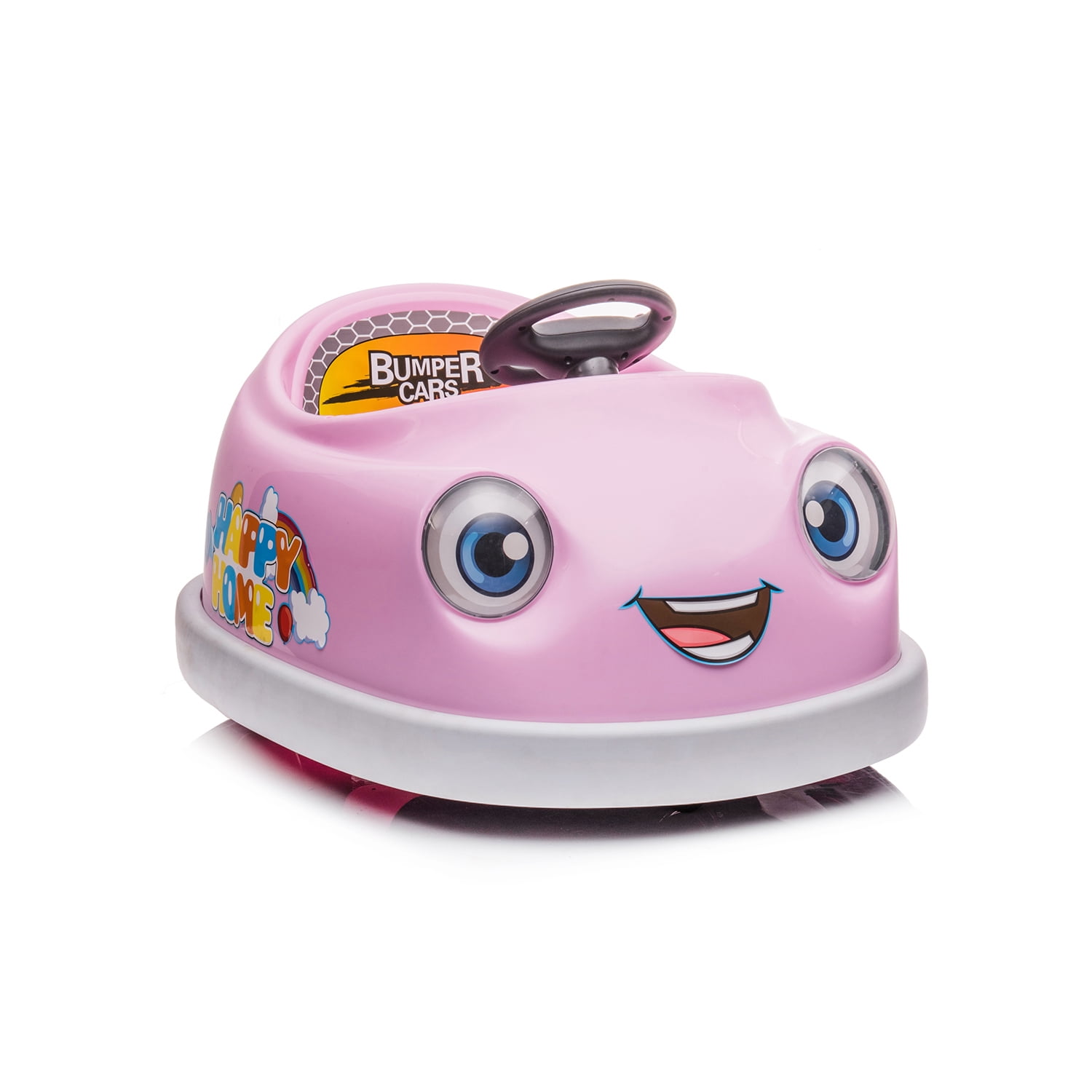 CIPACHO Kids Electric Bumper Cars with Rocking Horse Function, Battery Powered Kids Car Toy, Pink
