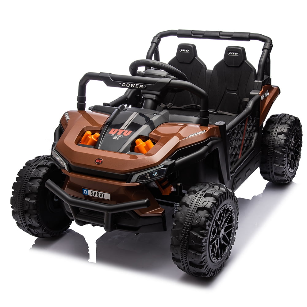 CIPACHO Kids Electric Ride On Truck, Kids Adventure Offroad Toy Car, Brown