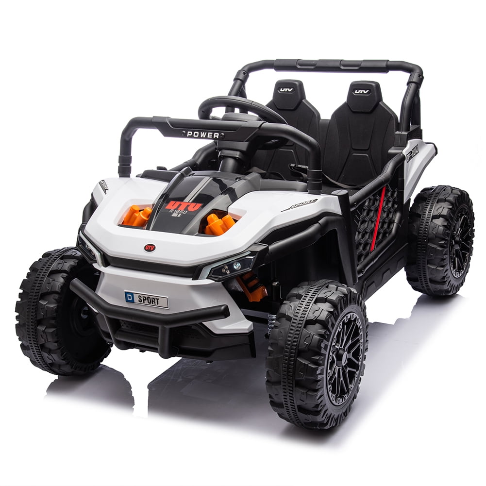 CIPACHO Kids Electric Ride On Truck, Kids Adventure Offroad Toy Car, White