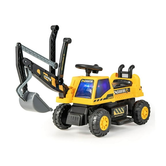 CIPACHO Kids Powered Ride On Bulldozer with Front Digger Shovel, 4WD Ride on Toys for Kids 3-8, Yellow