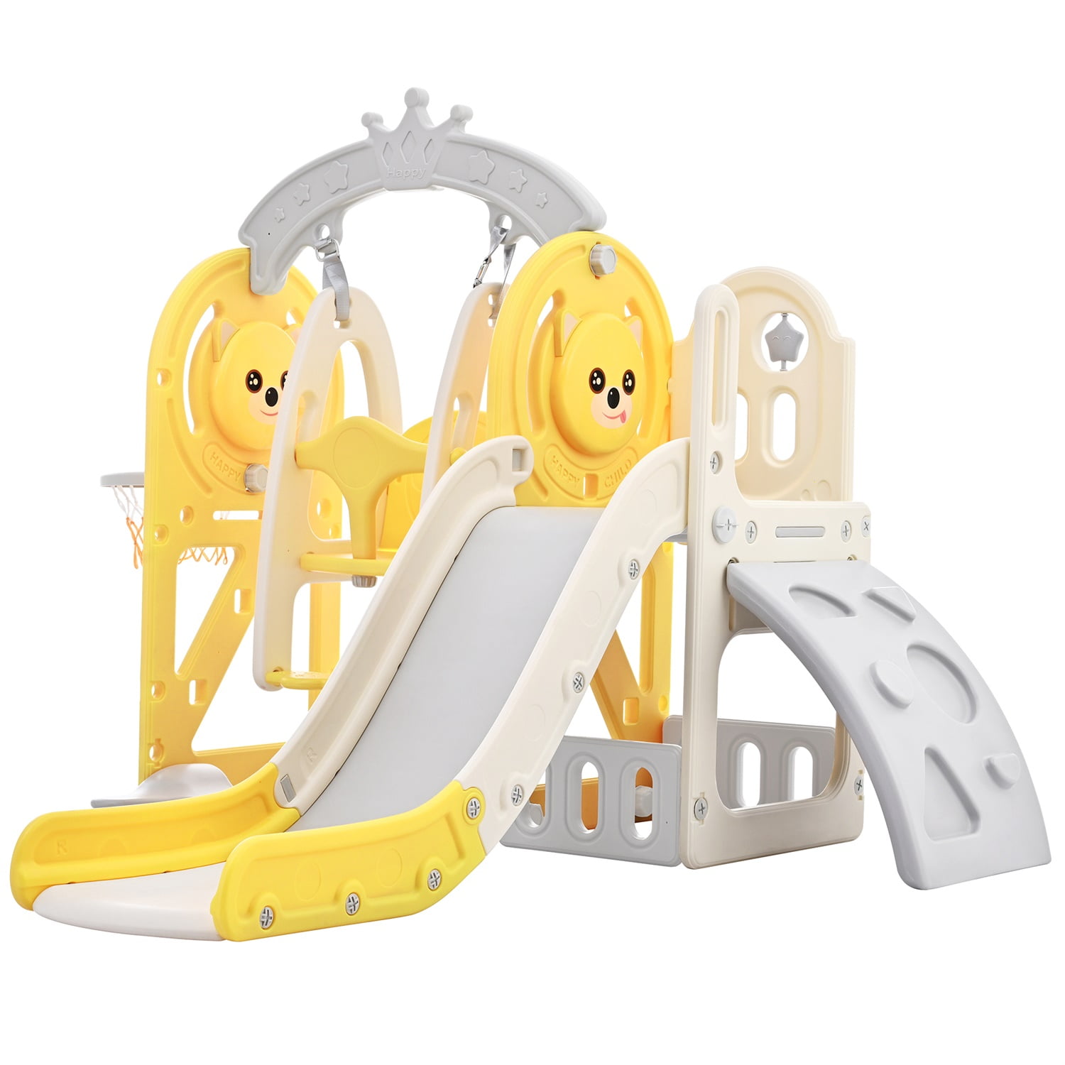 Swing Set Ramp CIPACHO Kids Swing and Slide Set 5 in 1, Playground with Basketball ...
