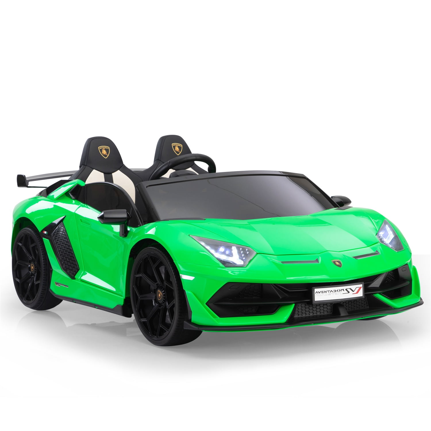 CIPACHO Licensed Lamborghini 24V Kids Ride On Car, 2 Seater Ride On Car for Kids with PU Seats, Remote Control, High-Low Speed, LED Lights, MP3, USB, Green CIPACHO Licensed Lamborghini 24V Kids Ride On Car, 2 Seater Ride On Car for Kids with PU Seats, Remote Control, High-Low Speed, LED Lights, MP3, USB, Green