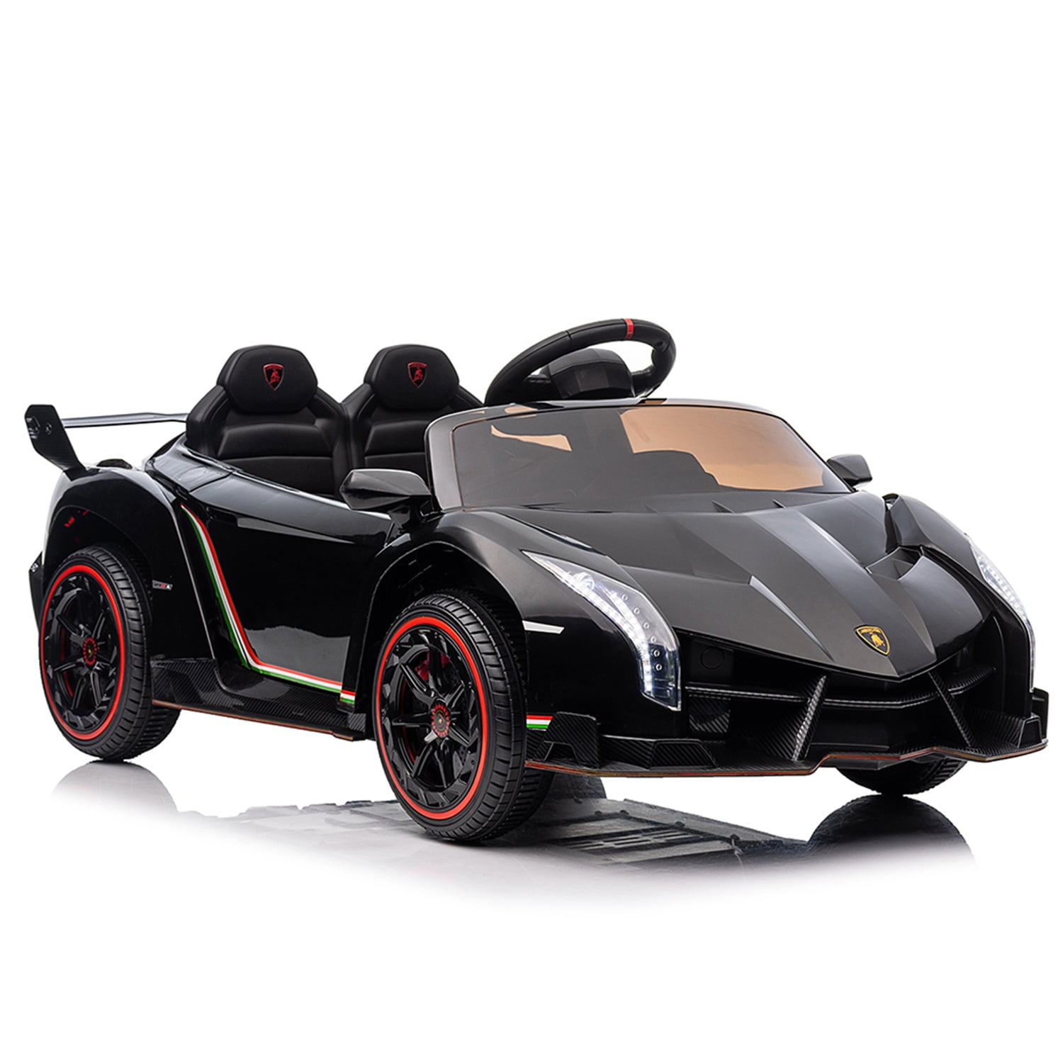 CIPACHO Licensed Lamborghini Poison Small Dual Drive 12V Powered Ride Ons Sports Car with 2.4G Remote Control, Black CIPACHO Licensed Lamborghini Poison Small Dual Drive 12V Powered Ride Ons Sports Car with 2.4G Remote Control, Black