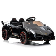 CIPACHO Licensed Lamborghini Poison Small Dual Drive 12V Powered Ride Ons Sports Car with 2.4G Remote Control, Black