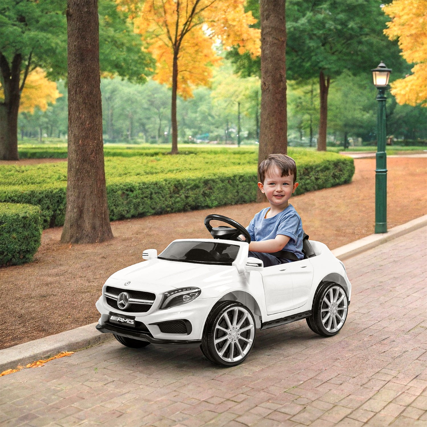 CIPACHO Licensed Mercedes Benz AMG 12V Kids Ride On Electric Car with Remote Control, MP3 for Ages 3-8, White CIPACHO Licensed Mercedes Benz AMG 12V Kids Ride On Electric Car with Remote Control, MP3 for Ages 3-8, White