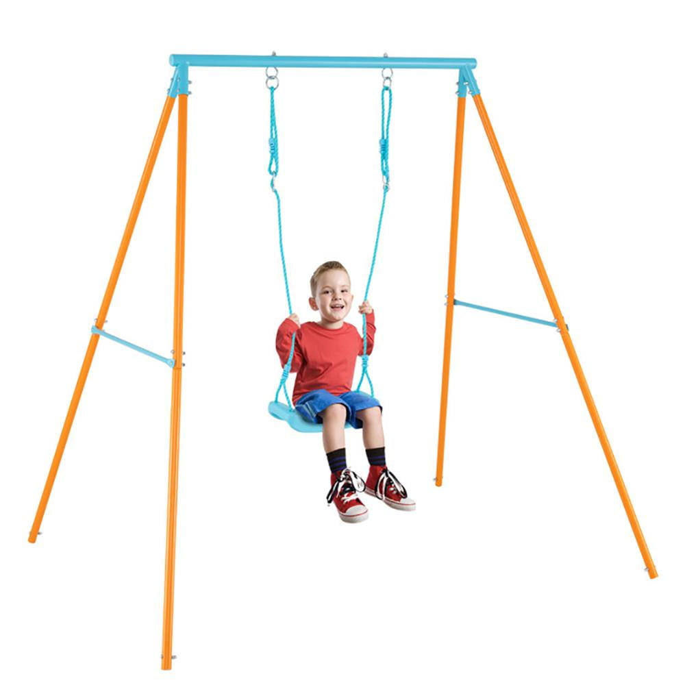 CIPACHO Outdoor Heavy Duty Metal Toddler Swing Set with Stand, Children's Play Center, Ideal Gift for Kids-Orange