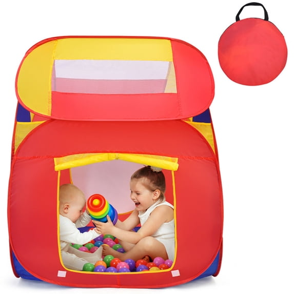 CIPACHO Portable Kid Play House Toy Tent with 100 Balls, Holiday Birthday Gift for Boys & Girls Ages 1-6, Red