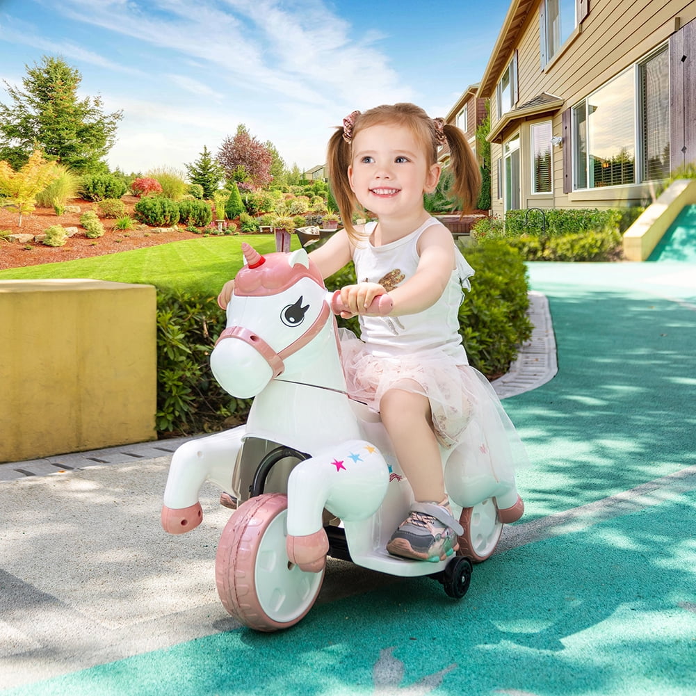 CIPACHO Unicorn Kids Ride On Toy, Electric Rocking Horse Car with Music, Accelerator Pedal, Girls Gift for 3-6 Years Old, Pink CIPACHO Unicorn Kids Ride On Toy, Electric Rocking Horse Car with Music, Accelerator Pedal, Girls Gift for 3-6 Years Old, Pink