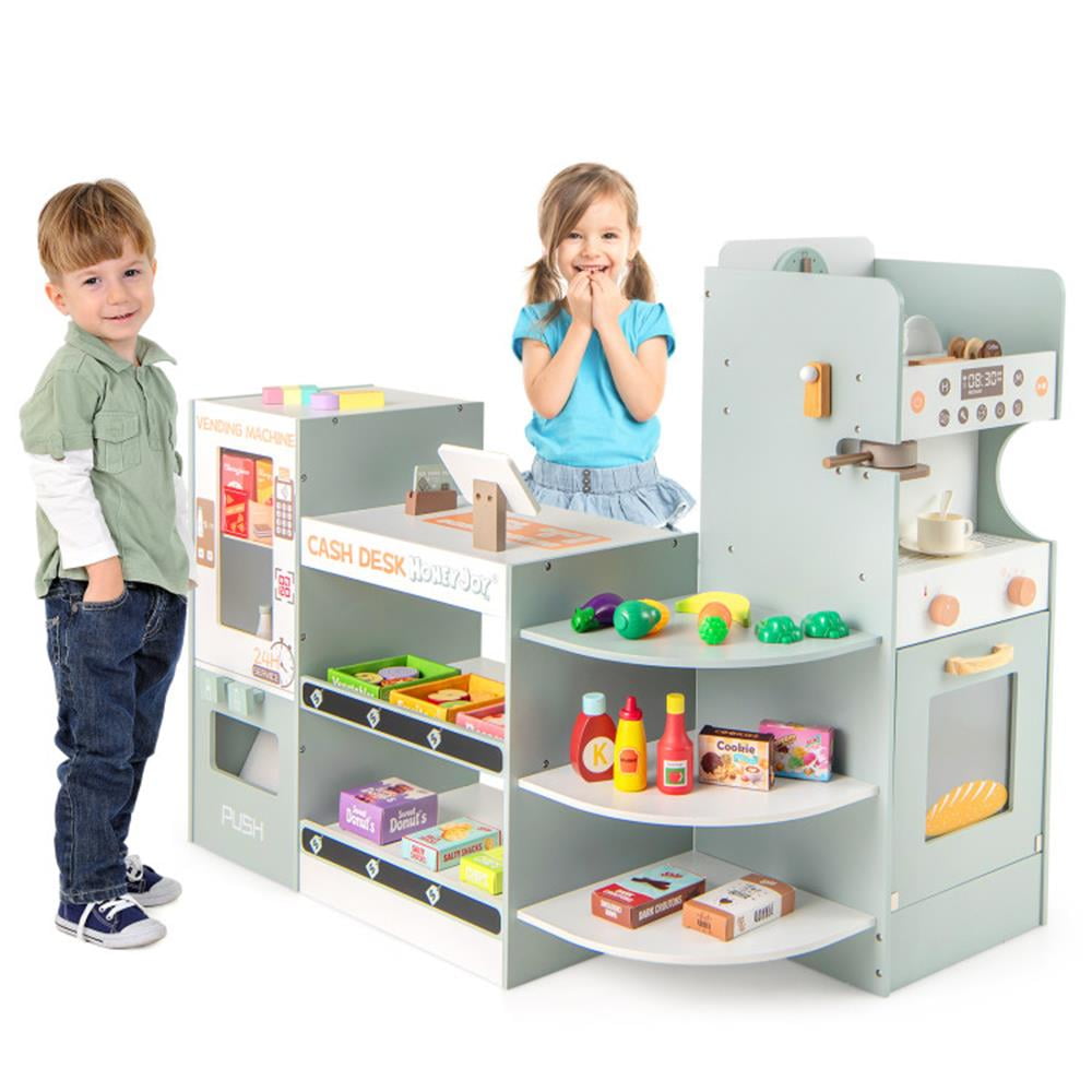 CIPACHO Wooden Kids Grocery Store Playset Pretend Play Supermarket