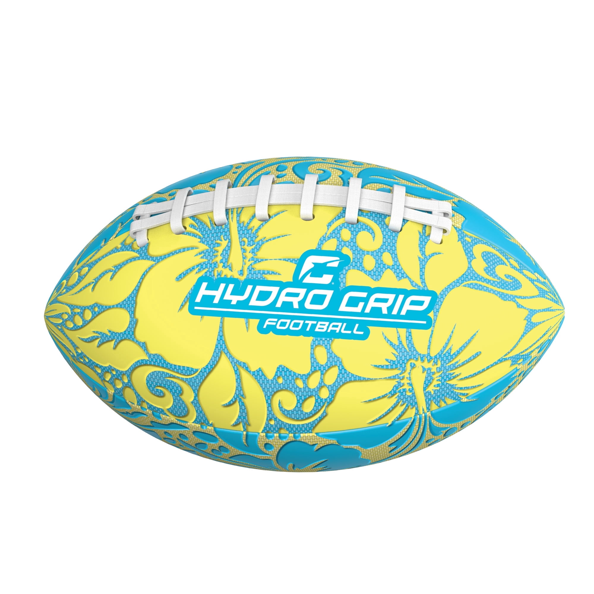 CIPTON Hydro Grip Football, Water Resistant Football with Raised Silicone Grip, Wet or Dry Beach & Pool Toss Ball, Lasting Air Retention, Blue/Yellow