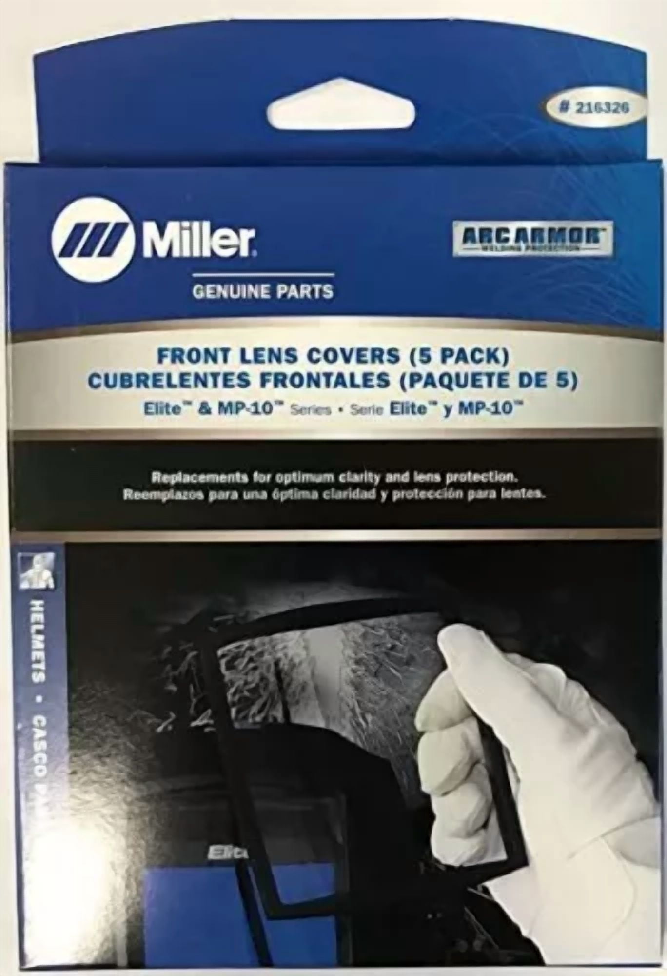 CIRCLE- 1- 5 Pack Miller 216326 Welding Helmet Replacement Outside Safety Lens Plate