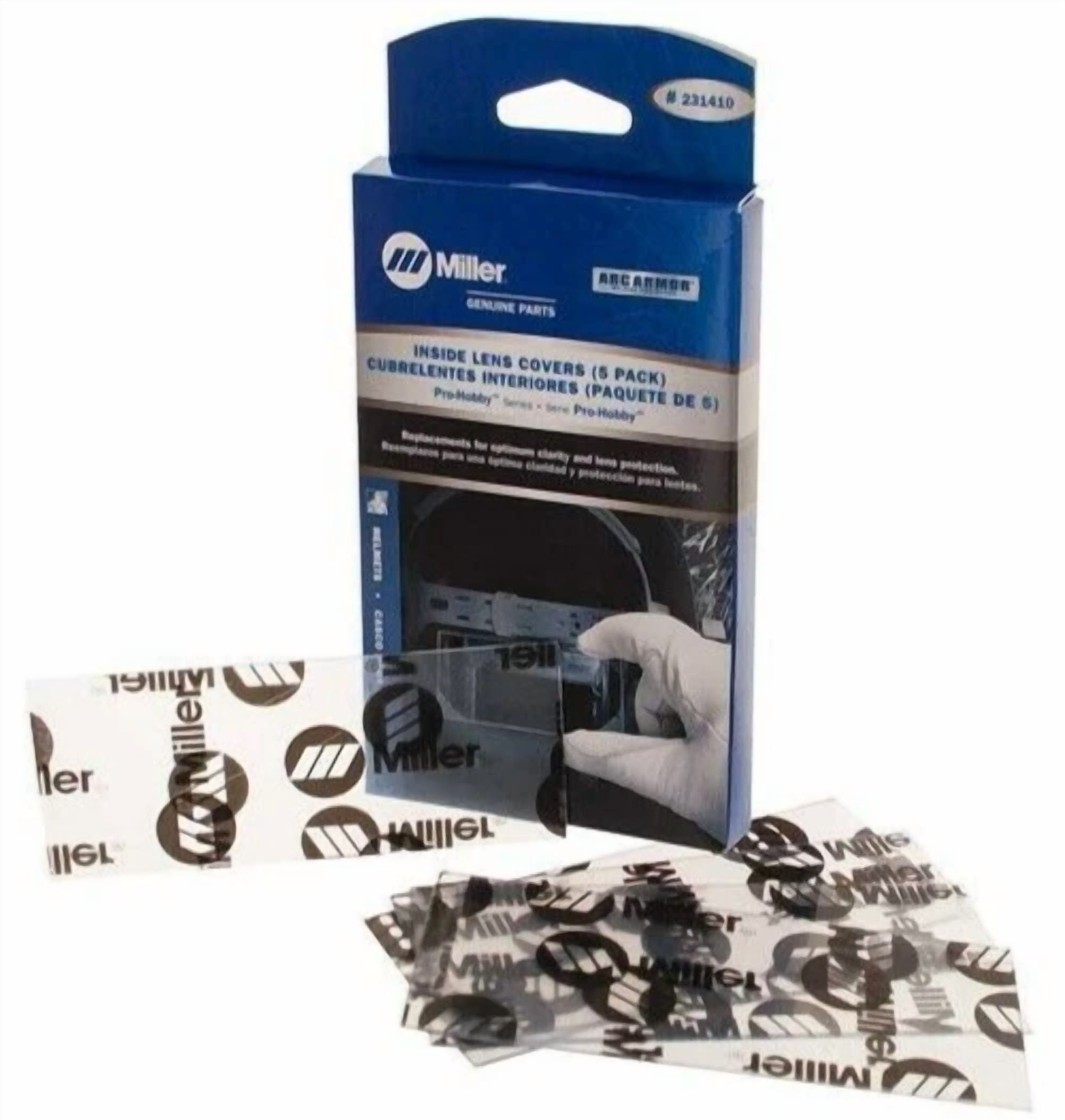 CIRCLE- 1- 5 Pack Miller 231410 Pro Hobby Welding Helmet Replacement Inside Lens Plate