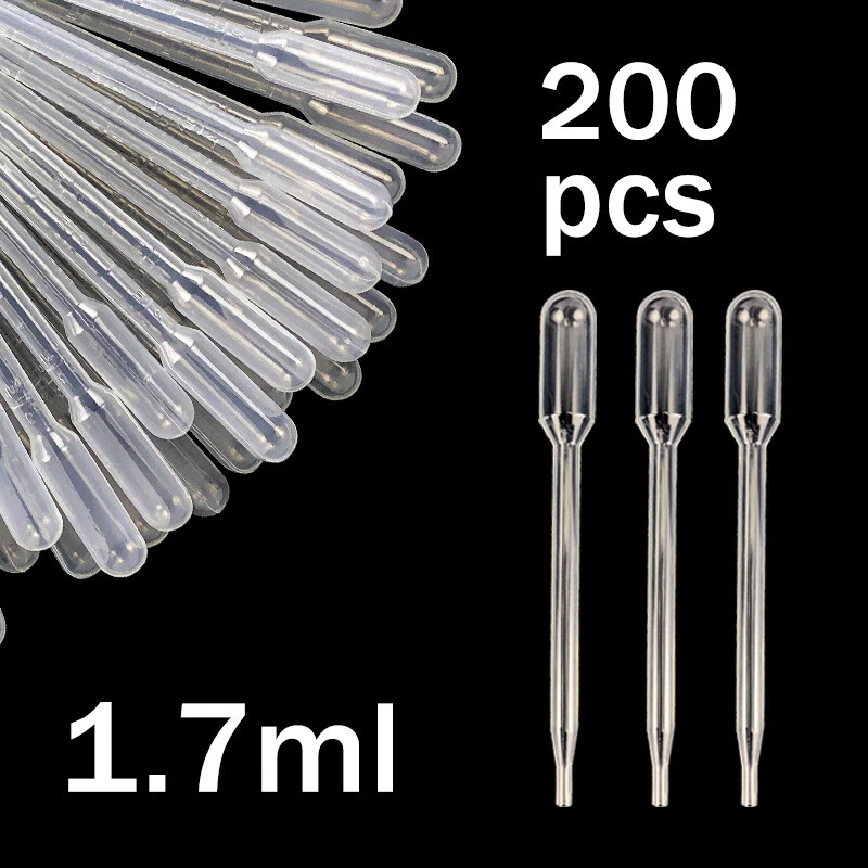 CIRCLE- 1.7Ml Mini Plastic Transfer Pipettes, Oil & Paint, Eye Dropper Tool Pack Of 200