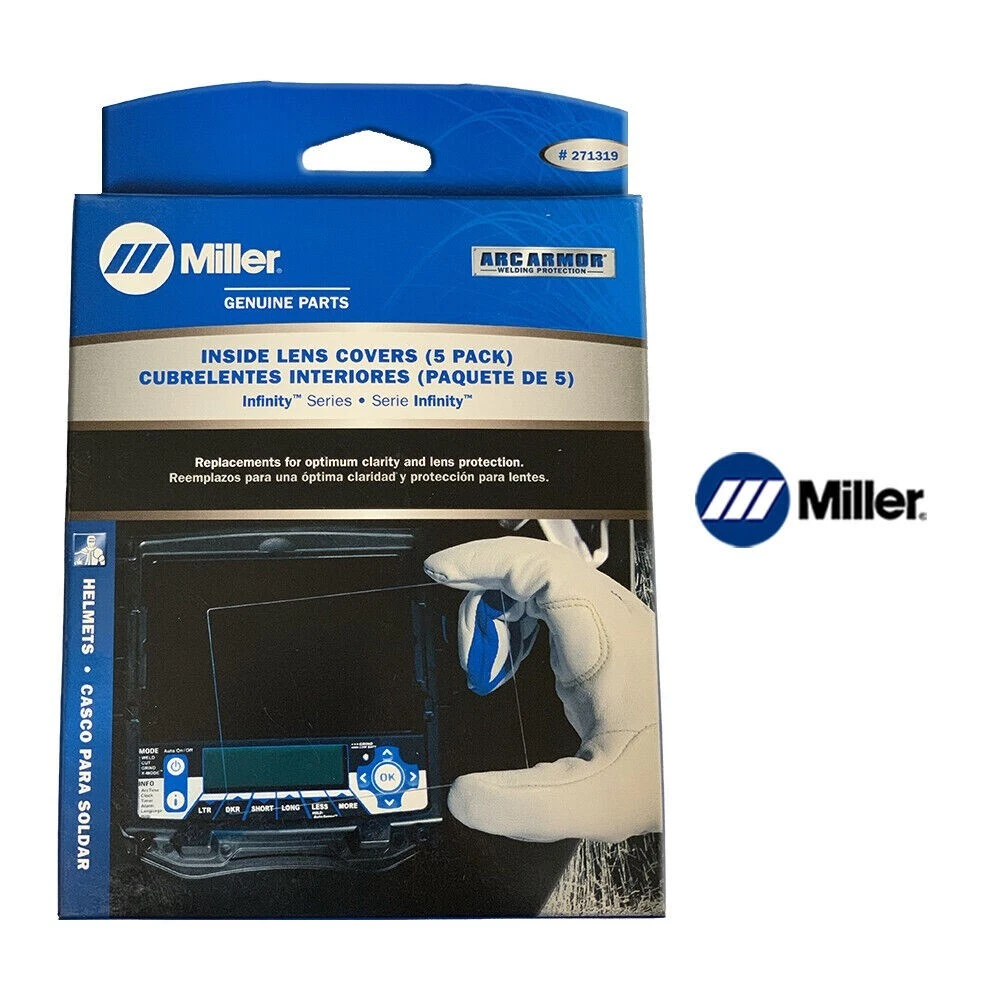 CIRCLE- 1- Pack Of 5 Miller 271319 Welding Helmet Replacement Inside Safety Lens Plate
