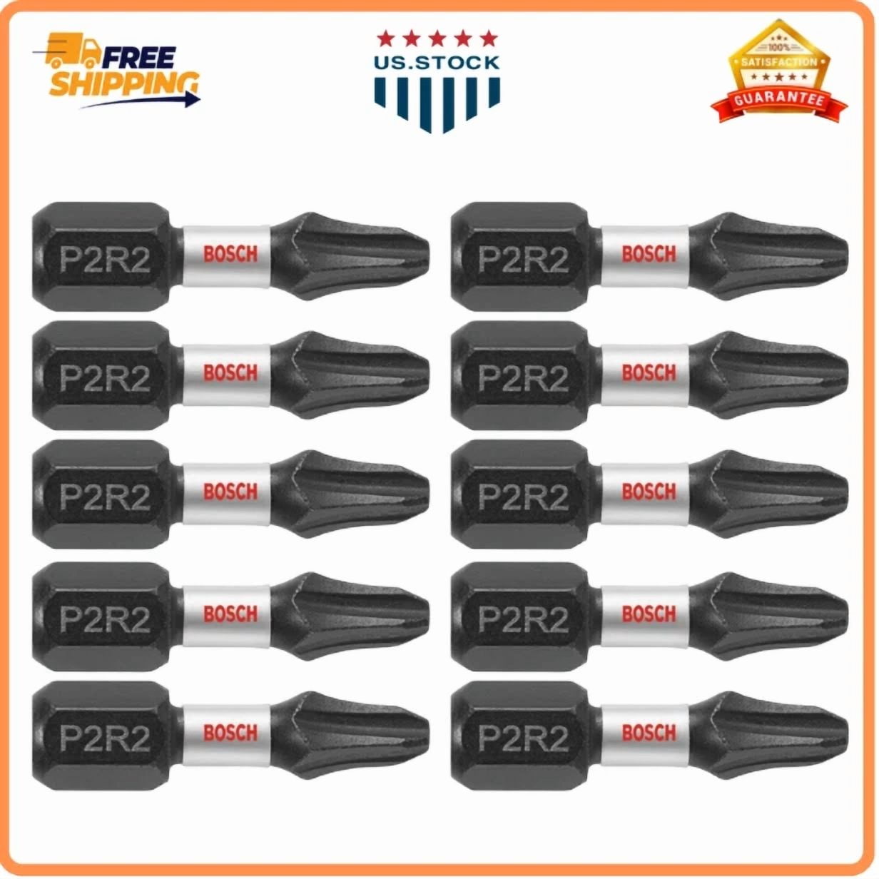 CIRCLE- 10 Impact Insert Bits â€“ 1" Phillips/Square #2, Tough Driver Bit Set