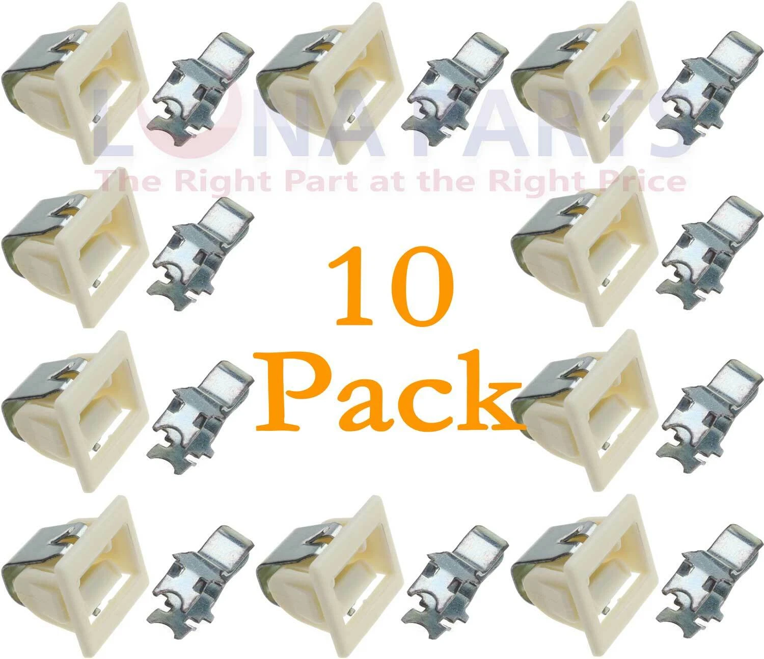 CIRCLE- 10 Pack Kelvinator White Westinghouse Dryer Door Latch Kit 131658820 131658845