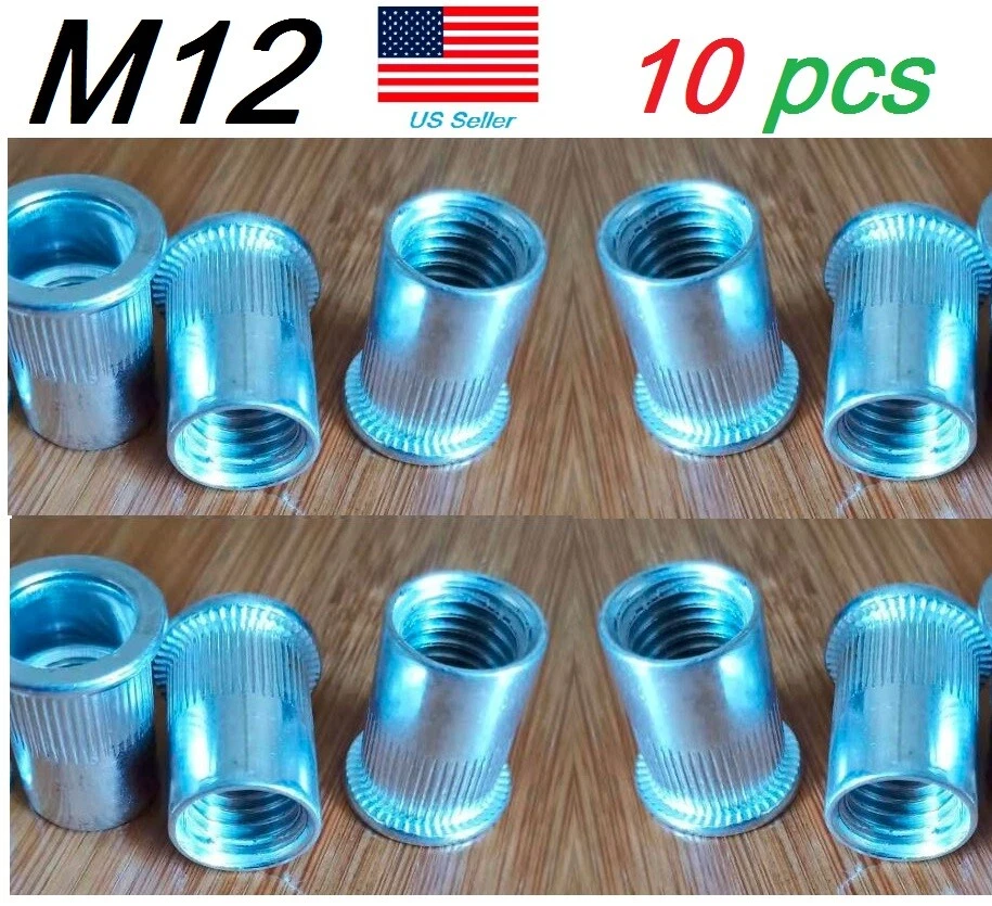 CIRCLE- 10 Qt Aluminum M12X1.75 Rivet Nut Rivnut Insert Nutsert 12Mm